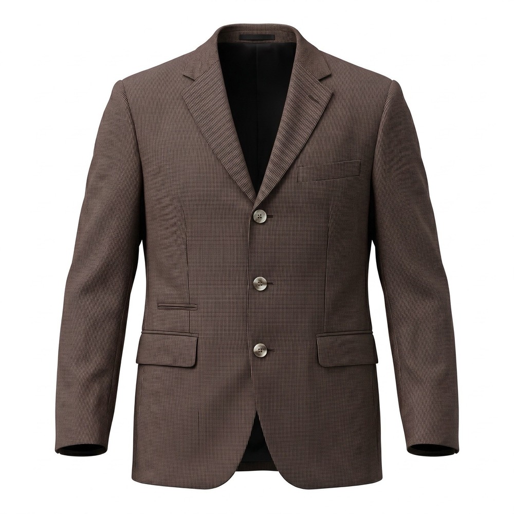 BOSS HUGO BOSS Blazer Mens 38S Plum / Purple Microcheck Virgin Wool Johnston2
